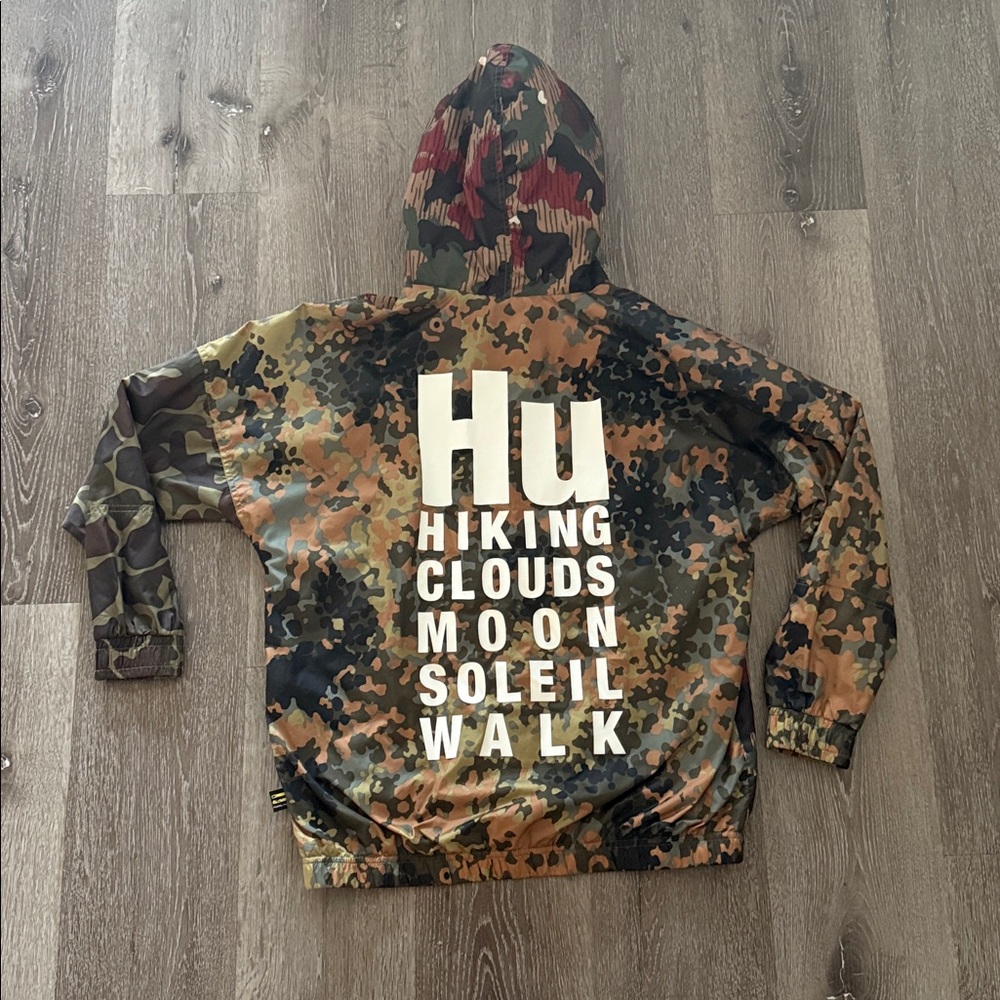 ADIDAS PHARRELL WILLIAMS HU HIKING CAMO WINDBREAKR, SIZE SMALL - Picture 11 of 12